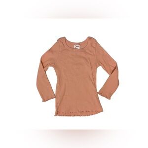 Toddler Girls’ Long Sleeve Ruffled Hem Shirt